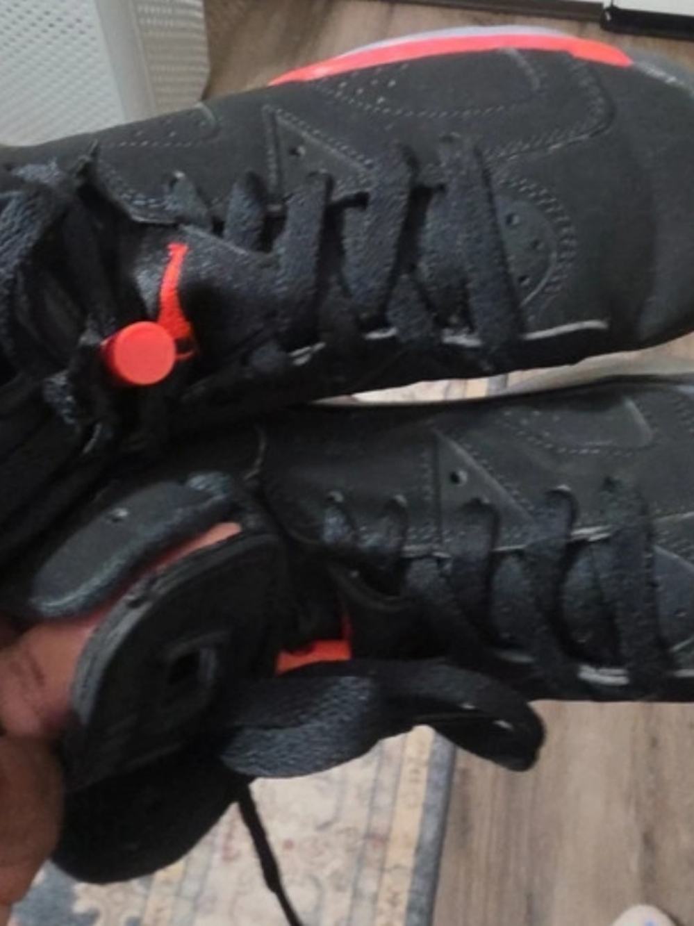 Jordan Kids Black Sneakers with Red Accents